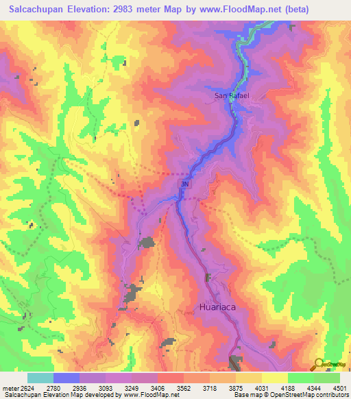 Salcachupan,Peru Elevation Map