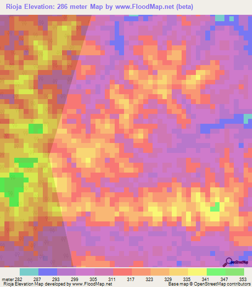 Rioja,Peru Elevation Map