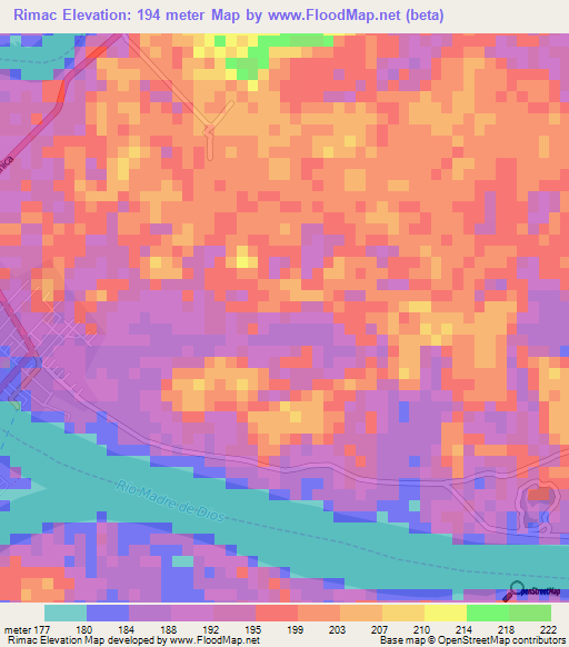 Rimac,Peru Elevation Map