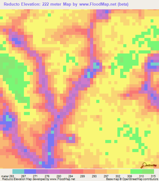Reducto,Peru Elevation Map