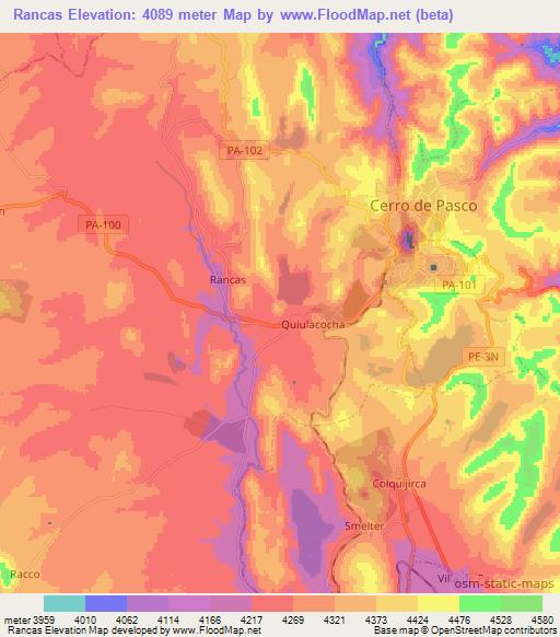Rancas,Peru Elevation Map