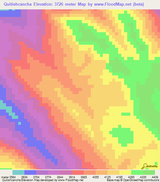 Quitishcancha,Peru Elevation Map