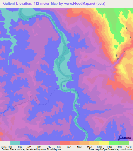 Quiteni,Peru Elevation Map