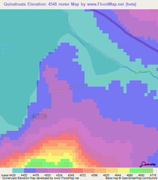 Quinahuata,Peru Elevation Map