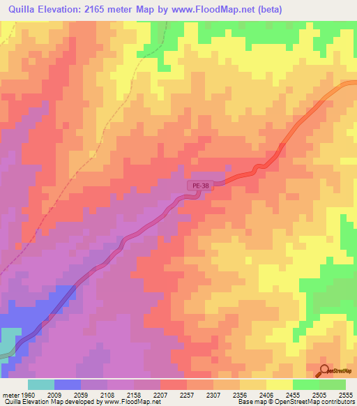 Quilla,Peru Elevation Map