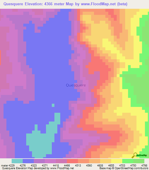 Quesquere,Peru Elevation Map