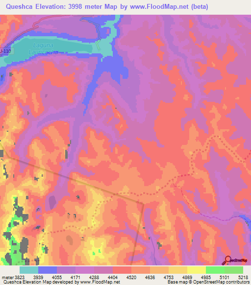 Queshca,Peru Elevation Map