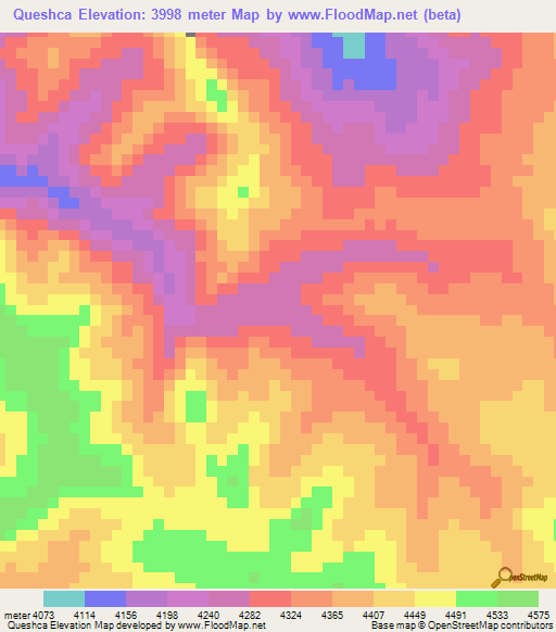 Queshca,Peru Elevation Map