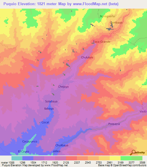 Puquio,Peru Elevation Map