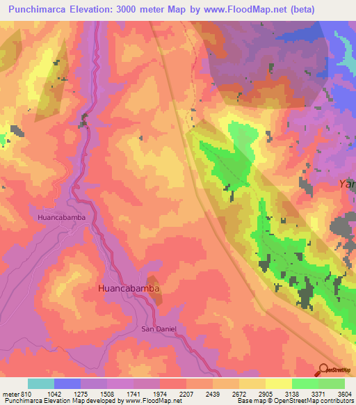 Punchimarca,Peru Elevation Map