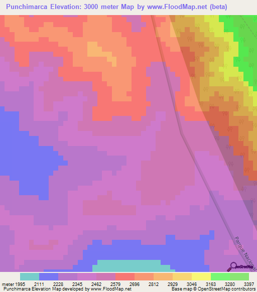 Punchimarca,Peru Elevation Map