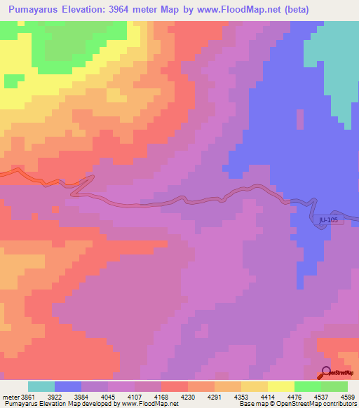 Pumayarus,Peru Elevation Map