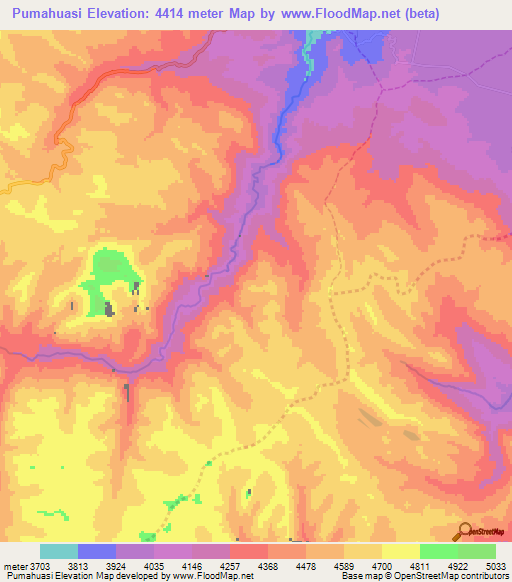 Pumahuasi,Peru Elevation Map