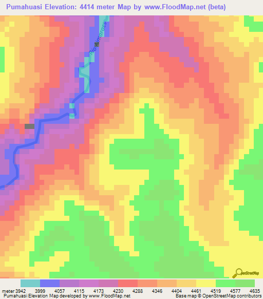 Pumahuasi,Peru Elevation Map