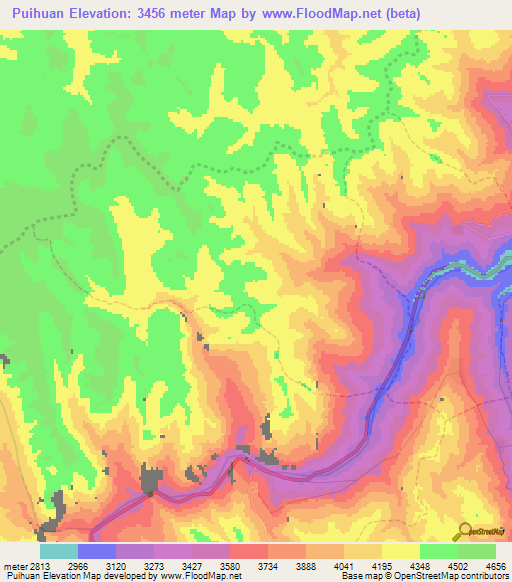 Puihuan,Peru Elevation Map