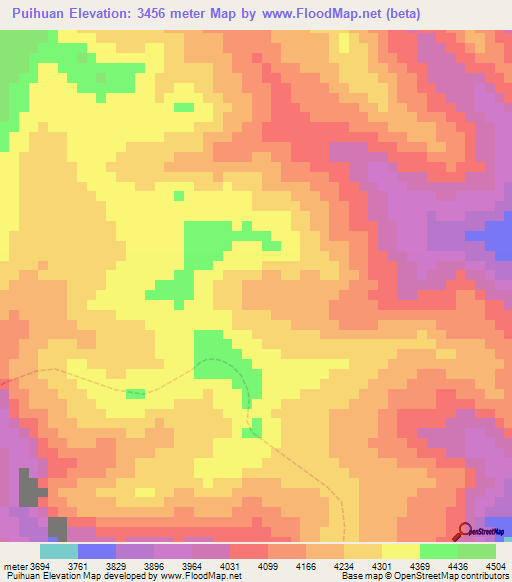 Puihuan,Peru Elevation Map