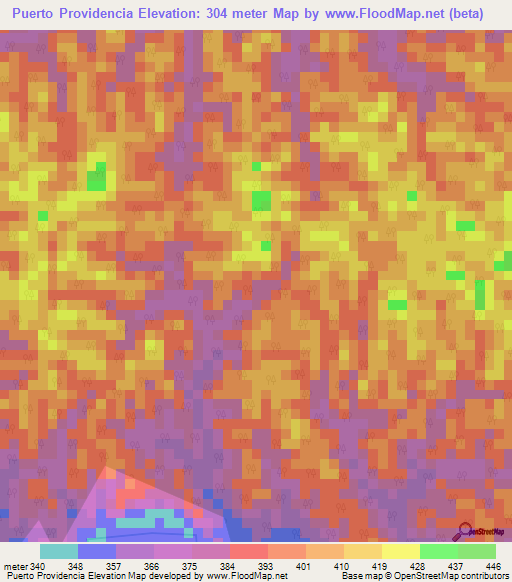 Puerto Providencia,Peru Elevation Map