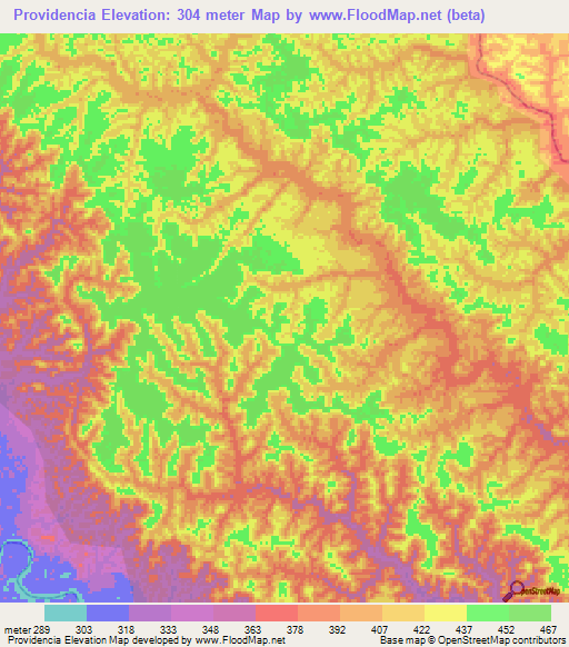 Providencia,Peru Elevation Map