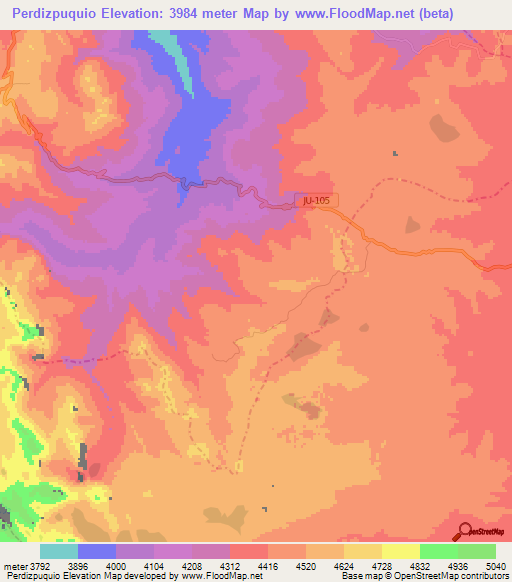 Perdizpuquio,Peru Elevation Map