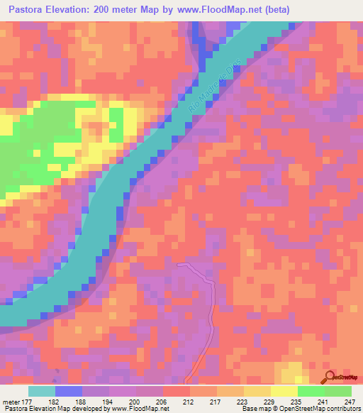 Pastora,Peru Elevation Map