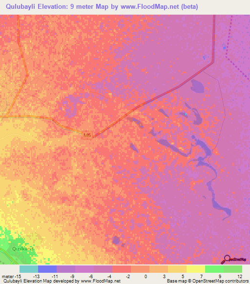 Qulubayli,Azerbaijan Elevation Map