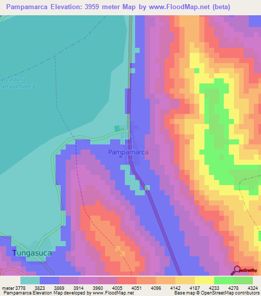 Pampamarca,Peru Elevation Map