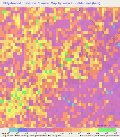 Oktyabrabad,Azerbaijan Elevation Map