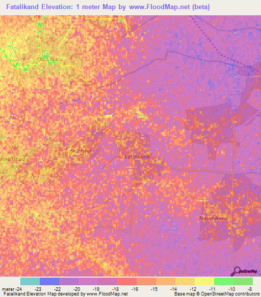 Fatalikand,Azerbaijan Elevation Map