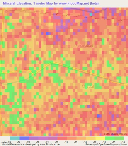 Mircalal,Azerbaijan Elevation Map