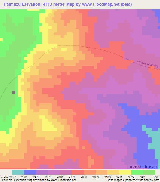 Palmazu,Peru Elevation Map
