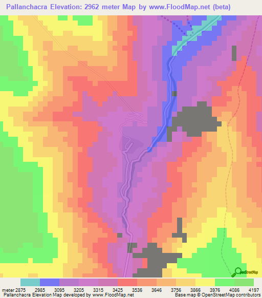 Pallanchacra,Peru Elevation Map