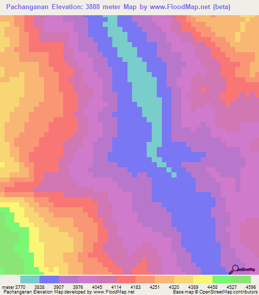 Pachanganan,Peru Elevation Map