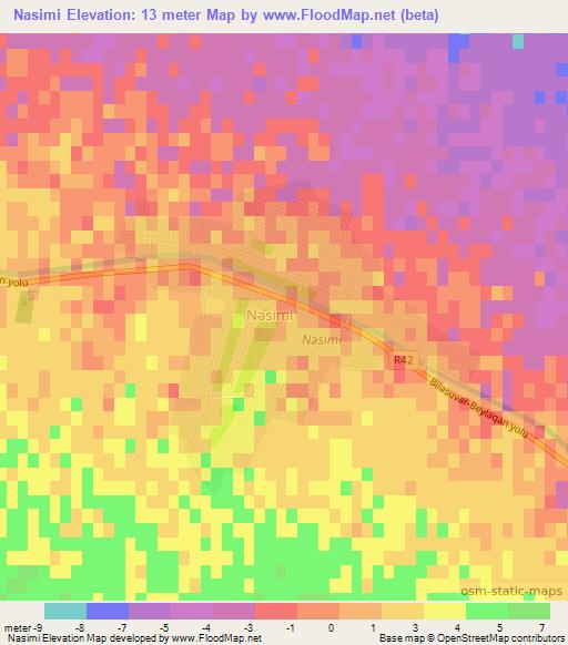 Nasimi,Azerbaijan Elevation Map