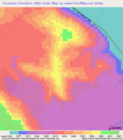 Orcotuna,Peru Elevation Map