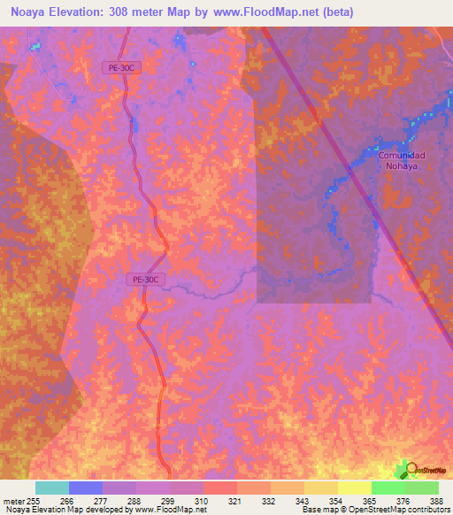 Noaya,Peru Elevation Map