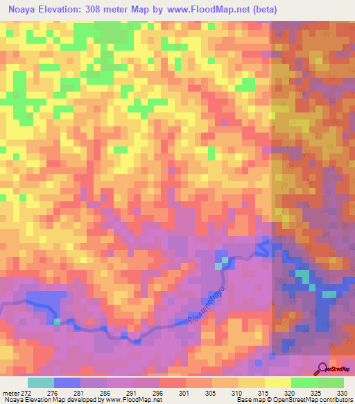 Noaya,Peru Elevation Map