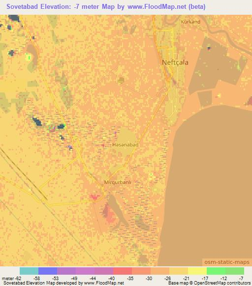 Sovetabad,Azerbaijan Elevation Map