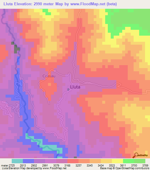 Lluta,Peru Elevation Map
