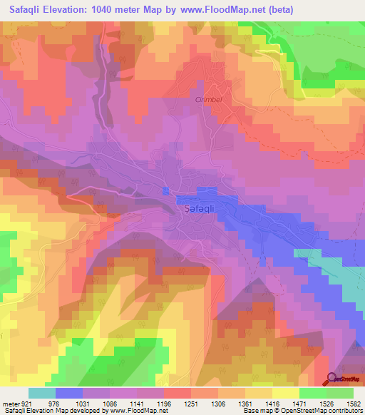 Safaqli,Azerbaijan Elevation Map