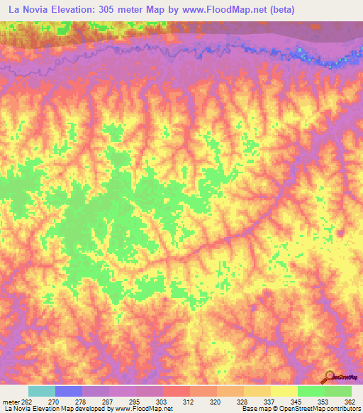 La Novia,Peru Elevation Map