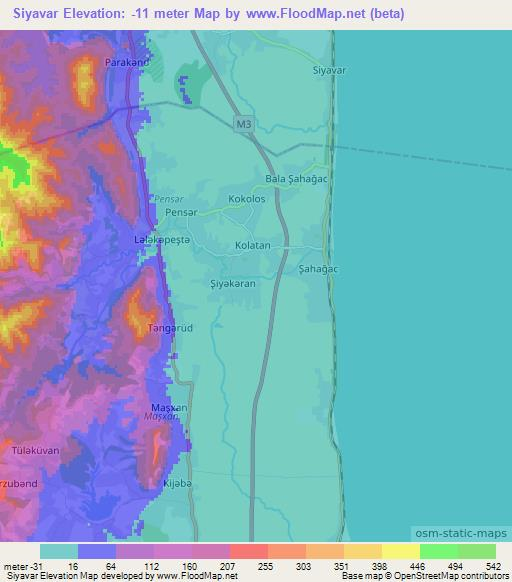Siyavar,Azerbaijan Elevation Map