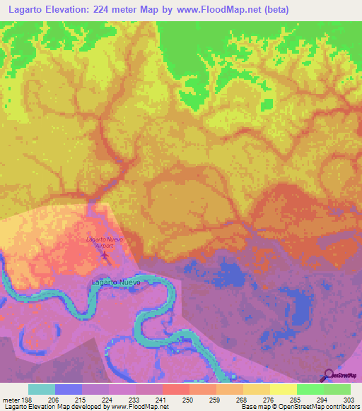 Lagarto,Peru Elevation Map