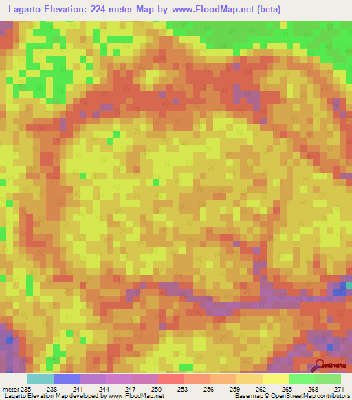 Lagarto,Peru Elevation Map