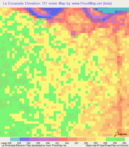 La Encanada,Peru Elevation Map