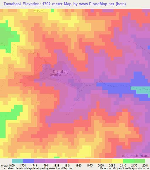 Taxtabasi,Azerbaijan Elevation Map