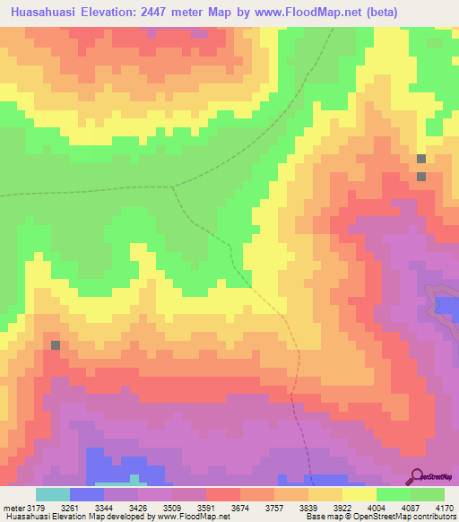 Huasahuasi,Peru Elevation Map