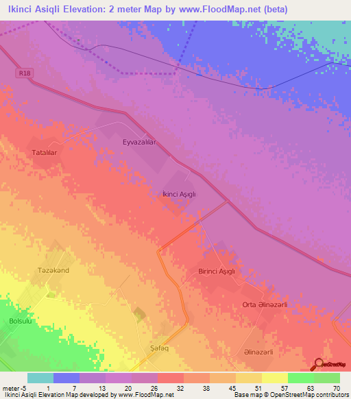 Ikinci Asiqli,Azerbaijan Elevation Map