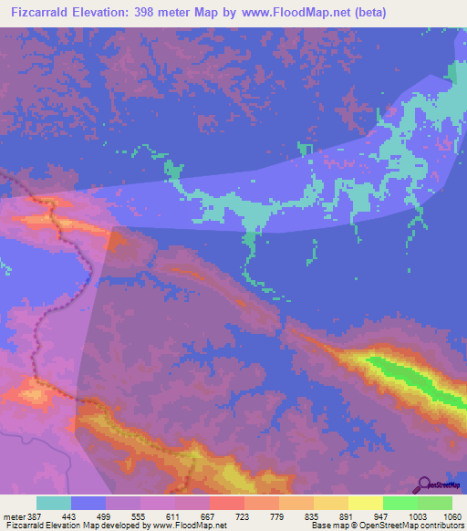 Fizcarrald,Peru Elevation Map