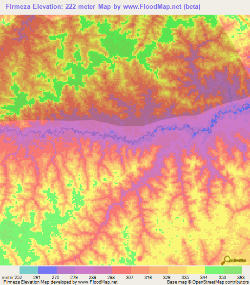 Firmeza,Peru Elevation Map