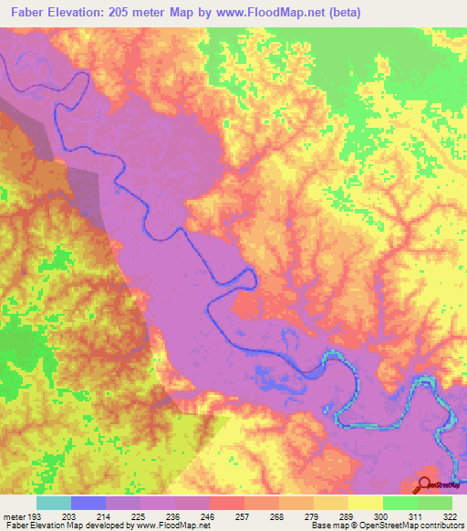 Faber,Peru Elevation Map